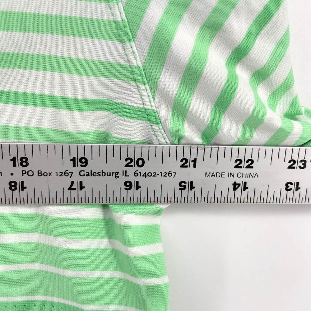Nike Golf US Open Polo Mens Large Green White Striped Performance Polo Shirt - Picture 6 of 9